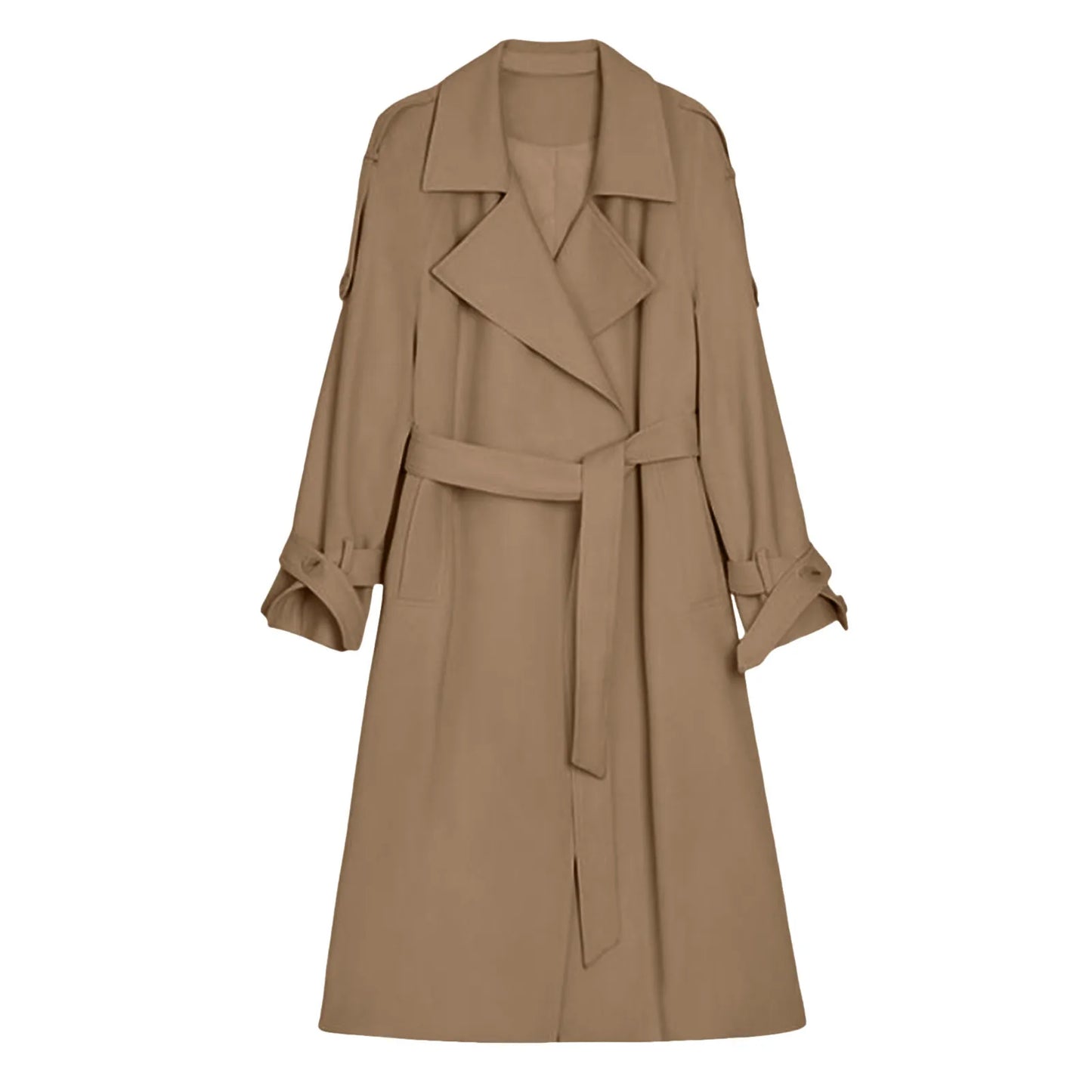 Women'S Windbreaker Coats Mid Length White Female Trench Coat