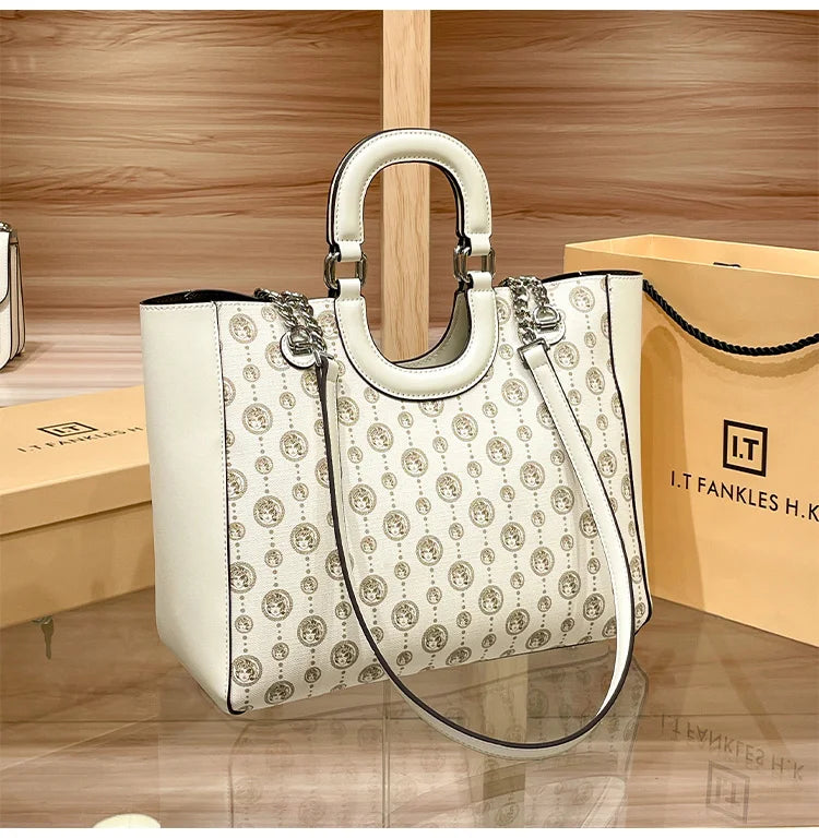 Light luxury brand designer high-end texture retro shoulder crossbody bag with l