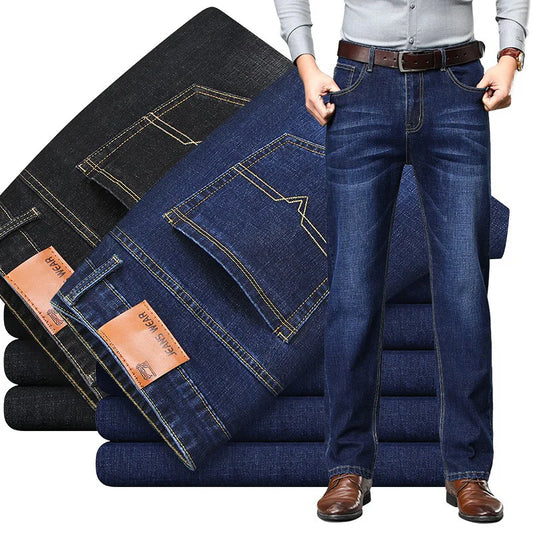 Stretch Slim Fit Pants Comfortable Soft Straight Casual Denim