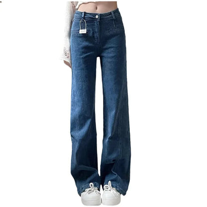 Y2K High Waist Flare Denim Jeans With Big Bow Ruffles Sweetheart Stylish Female Slim Fit Casual Trousers