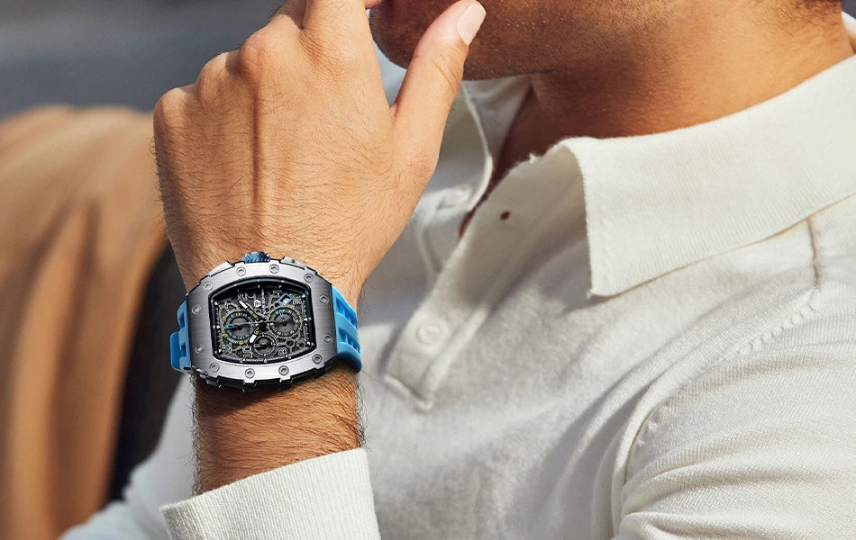 Luxury Brand Tonneau Design Waterproof Clock Stainless Steel Wristwatch Rectangle