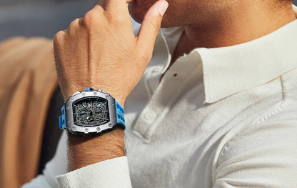 Luxury Brand Tonneau Design Waterproof Clock Stainless Steel Wristwatch Rectangle