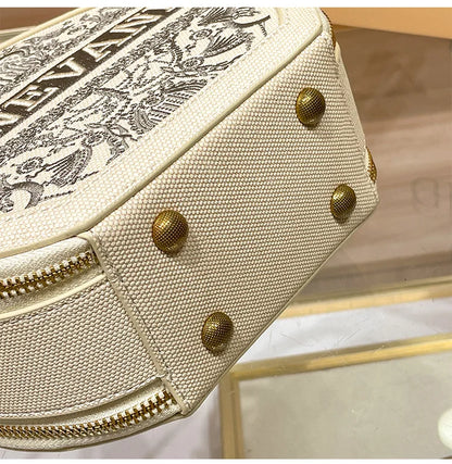 Light luxury brand embroidered small round bag designer high-end single shoulder crossbody bag