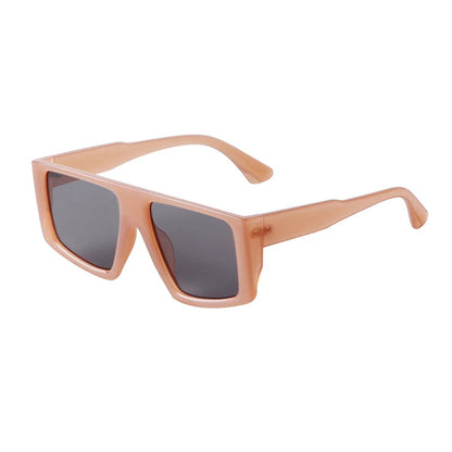 STORY Fashion Red Flat Top Square Sunglasses Women Men Brand Designer Trendy Transparent Green Frame Shield Sun Glasses S95155H - Fashionqueene.com-square sunglasses