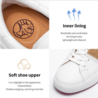 Women Casual Shoes White Flat Board Balance Technology Press Insole Comfort Sneakers