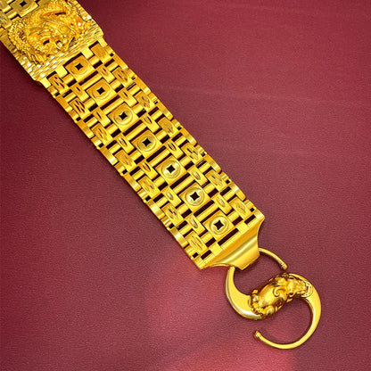 High-end boutique 9999 24K real gold men's boss bracelet domineering Xianglong watch bracelet