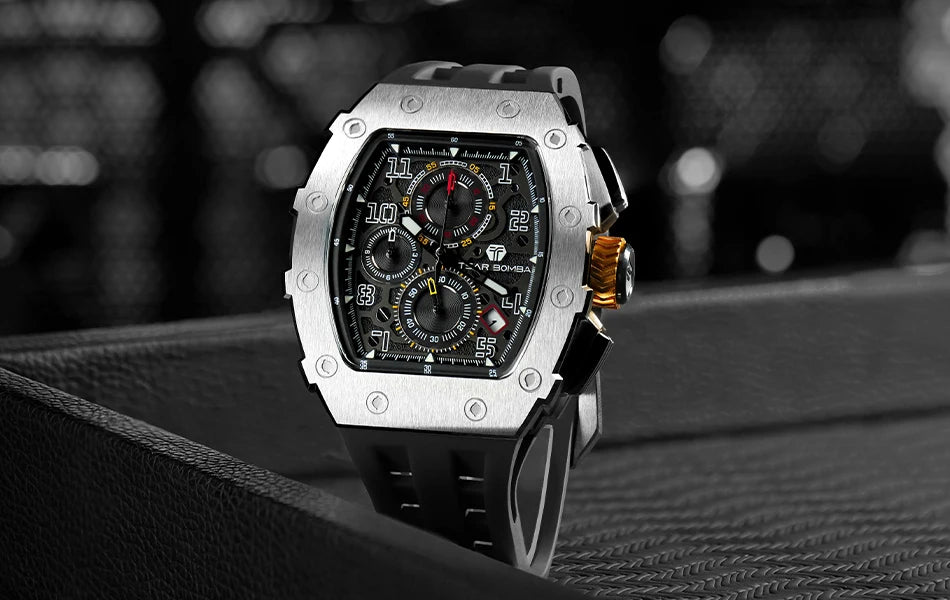 Luxury Brand Tonneau Design Waterproof Clock Stainless Steel Wristwatch Rectangle
