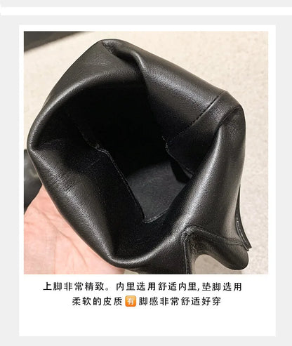 Lady Boots Women's Rubber  Luxury Designer Square Toe Winter Footwear Boots