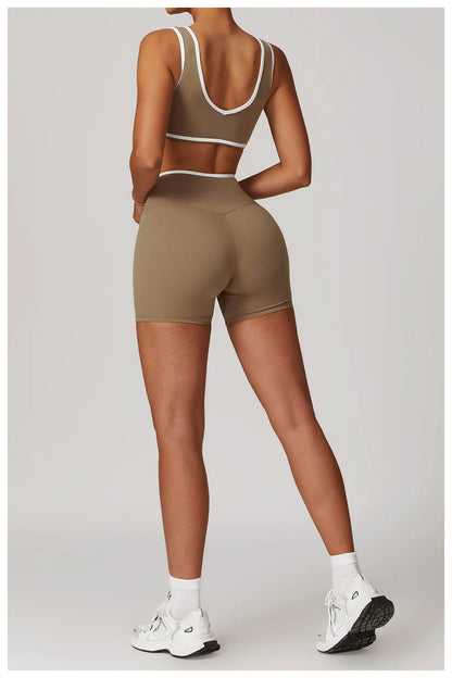 Yoga Set 2 Pieces Workout Outfits Fitness Sportswear Gym Tracksuit High Waist Leggings Sports Bra Athletic Wear Women Clothes