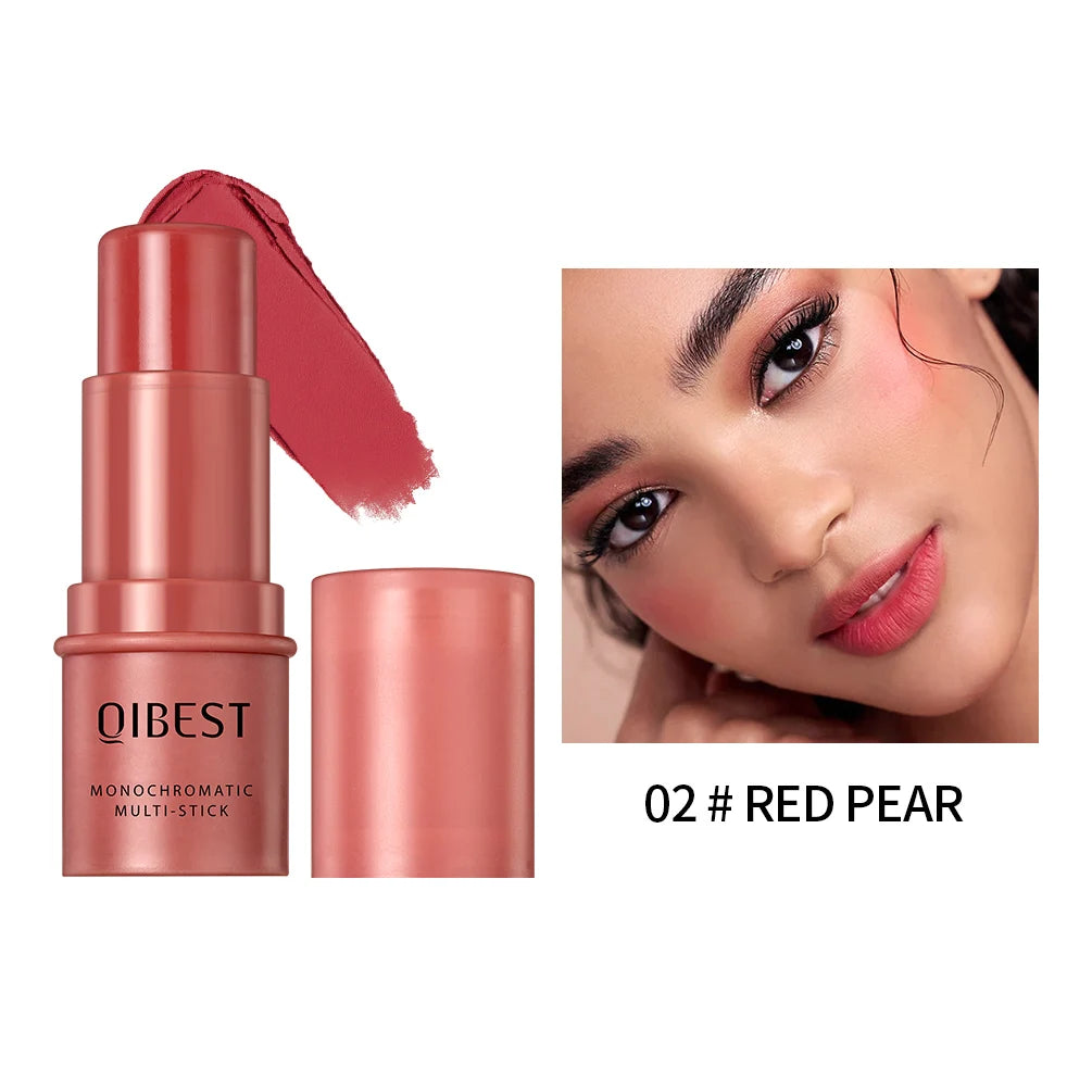 3-in-1 Cheek Blush Stick Lip Tinted Eyes Cheek Lips Brighten Cream Water-resistant Moisturizing Face Contouring Shadow Blusher 03 04 