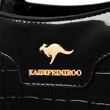 Luxury Patent Leather Handbags for Women Designer Crocodile Pattern Women's Shoulder Crossbody