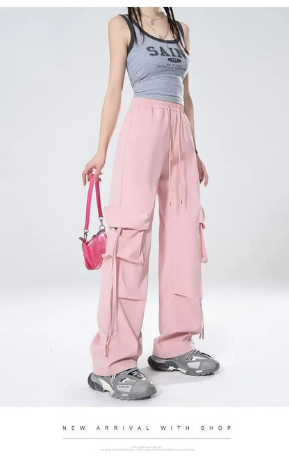 High-Waisted Cargo Pants Sweatpants Umbrella Design For Women