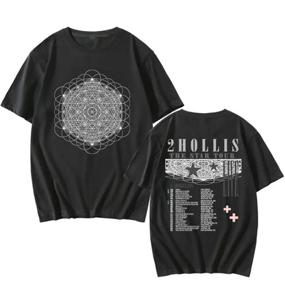 2hollis THE STAR TOUR 2025 T-shirt Summer Short Sleeve O-neck Tshirts for Male Summer Loose Grunge Unisex Streetwear Casual Tees