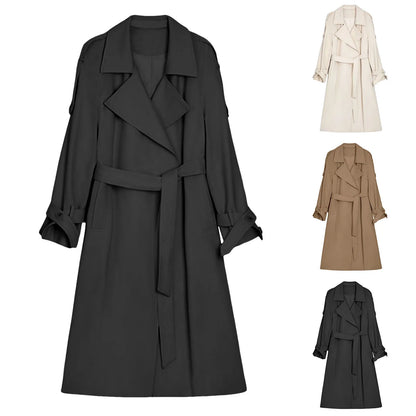 Women'S Windbreaker Coats Mid Length White Female Trench Coat