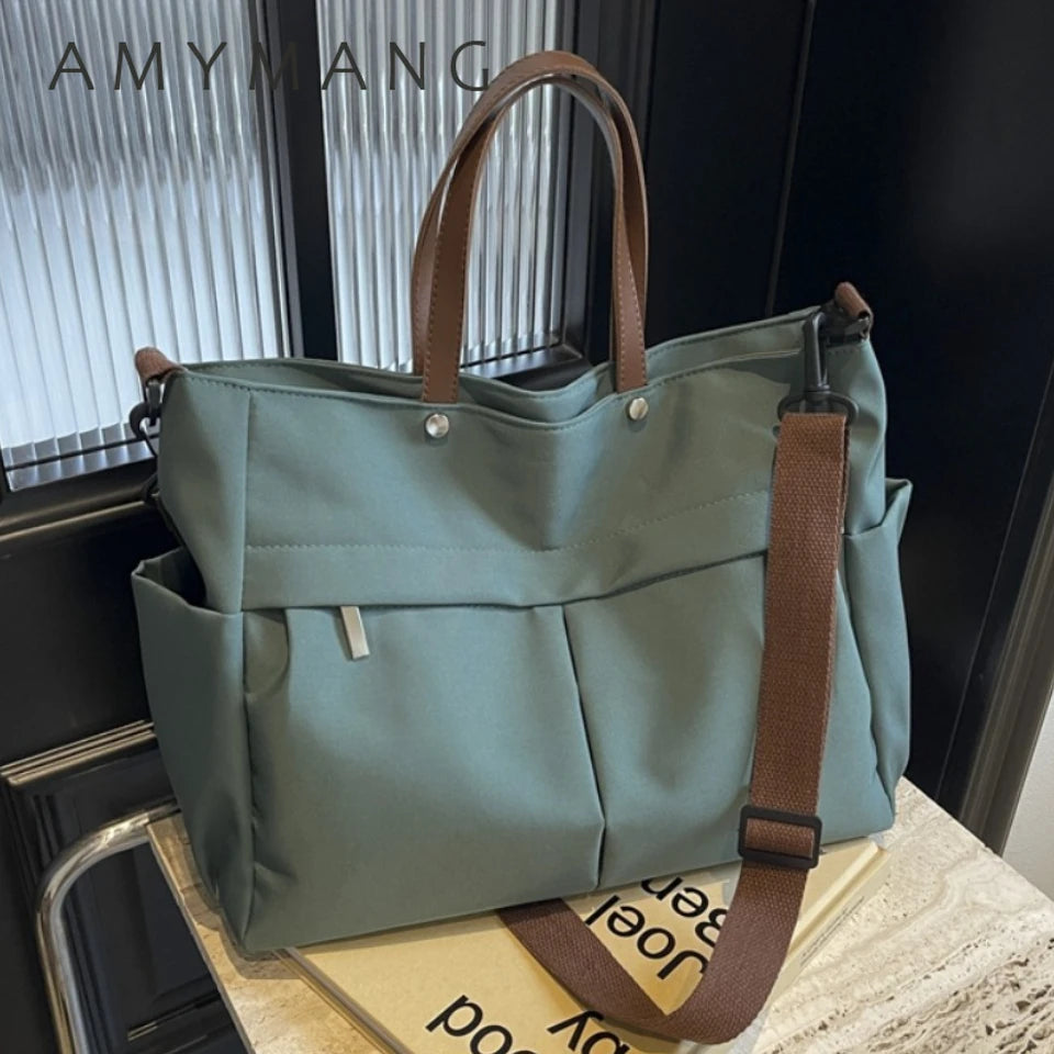 Stylish Nylon Tote Student shoudler Bags for Women Ladies Business Hand-held Briefcase Commuter Tote A4 Laptop High-end Designer