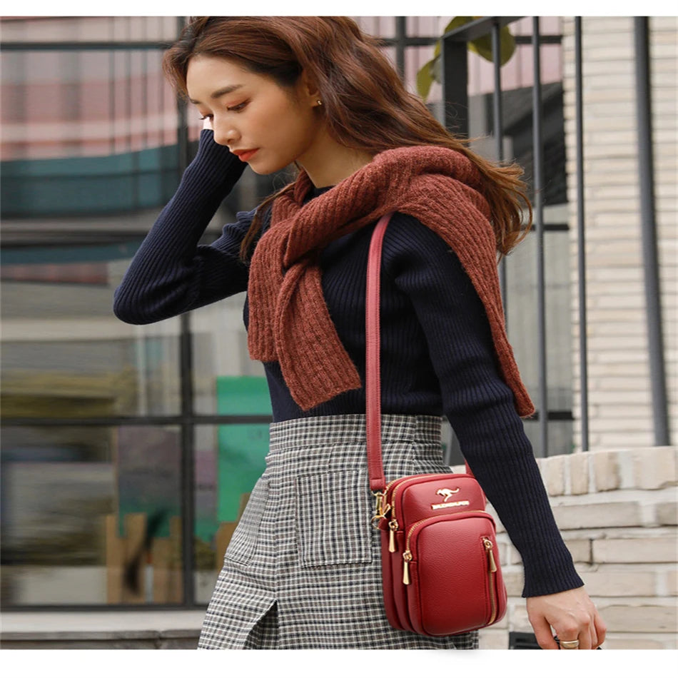 Ladies New Trendy Pu Leather Shoulder Bags Luxury Designer Simple Small Purse