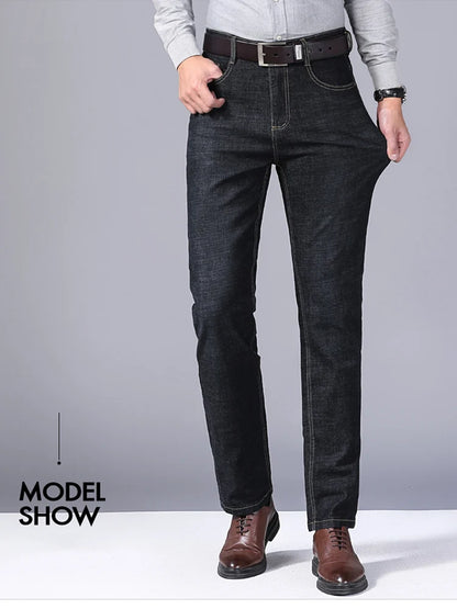 Stretch Slim Fit Pants Comfortable Soft Straight Casual Denim