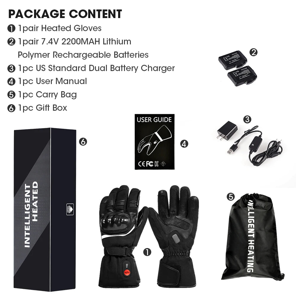 Savior Heat 100% Waterproof Motorcycle Gloves  Riding Heating Gloves With Bettery Warmer Hand Joints Leather