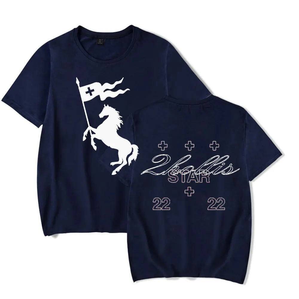 2hollis Merch 22 22 T-Shirts Women Men Clothes Trend Casual Short Sleeve Top