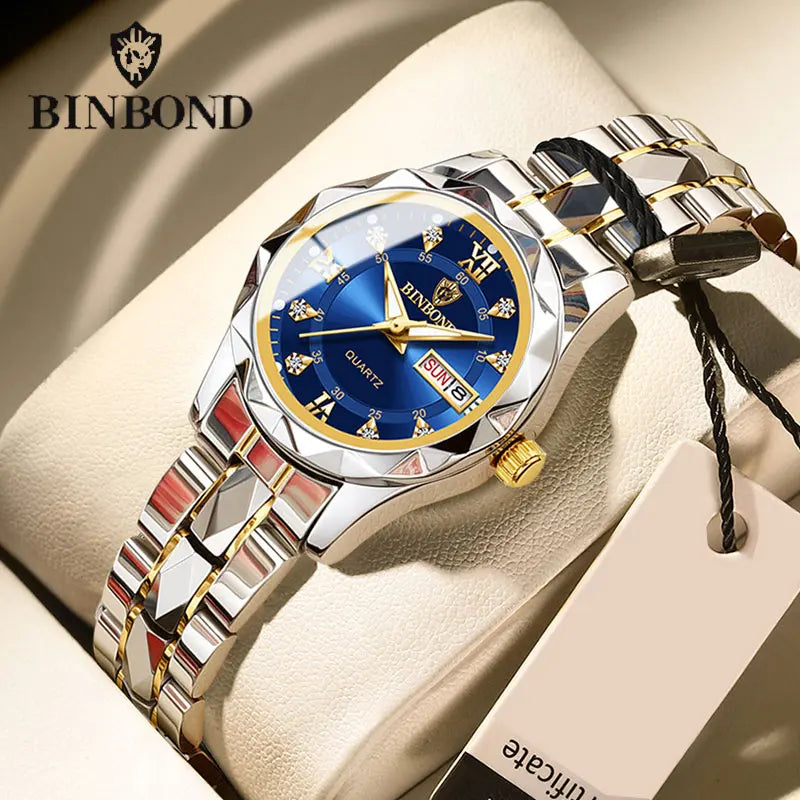 Watches Luxury Ladies Quartz Watch Waterproof Luminous Date Stainless Stain Wristwatch