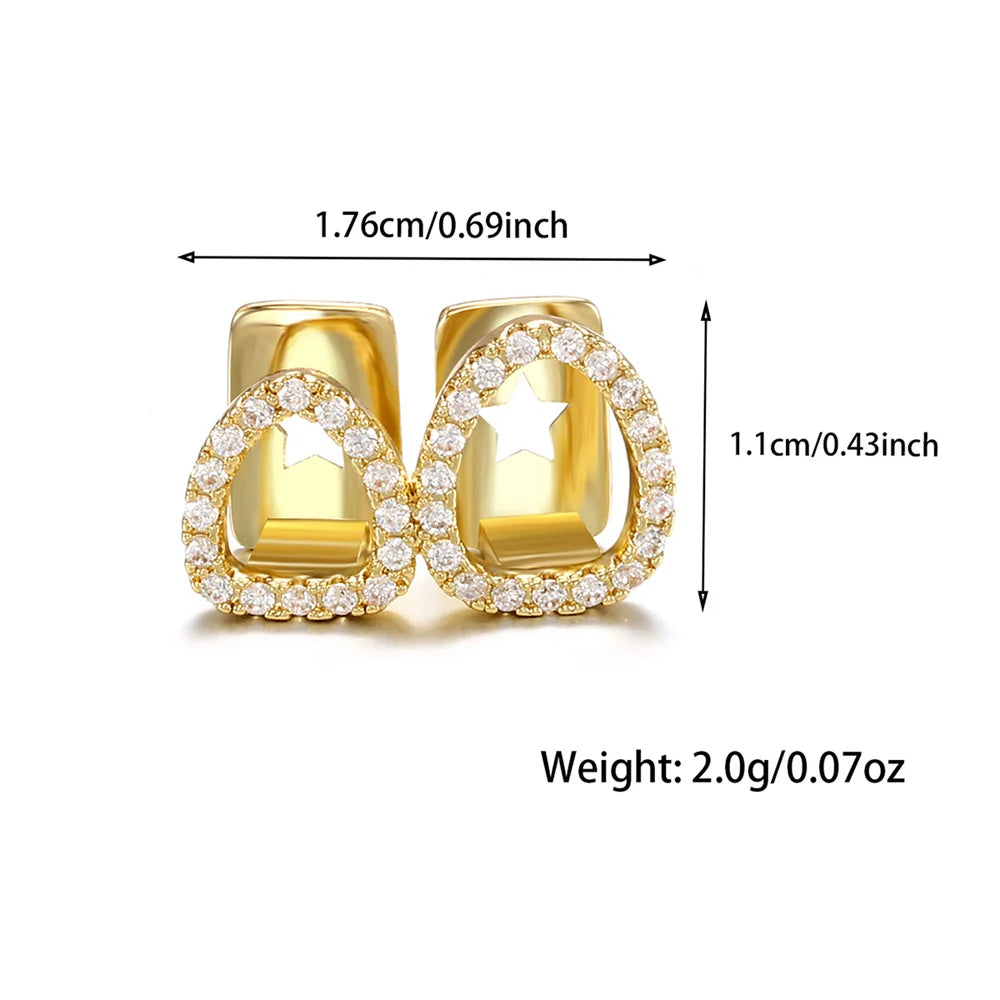 1PC Single Hip Hop Star Heart Pattern Teeth Grillz Removable Dental Grills Teeth Punk Teeth Caps