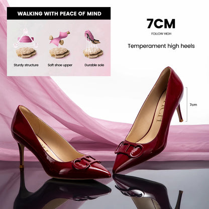 Solid Colour Classic Style New Women's Single Shoes Retro Simple Exquisite Women's High-heeled Shoes