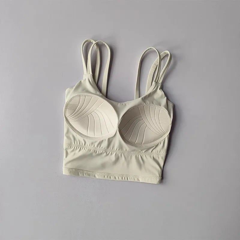 Women's Sports Bras Fitness Top, Push Up Fixed Pad, Yoga Bra, Back knotted Underwear, Running Vest, Gym Tops