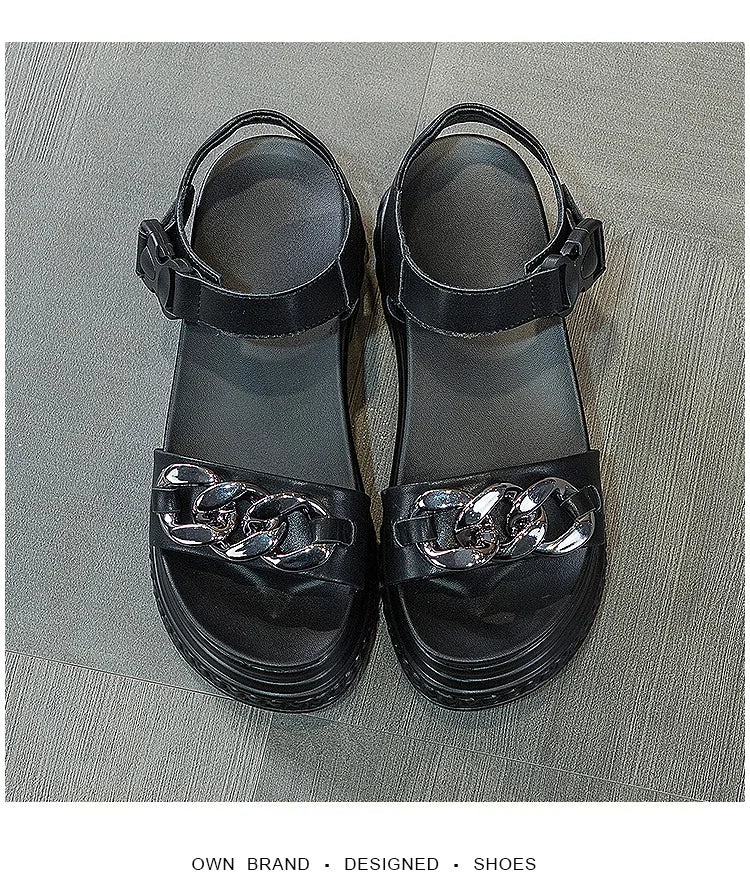 Sandals Women High-heel Platform  New Genuine Leather Women Summer Sandals