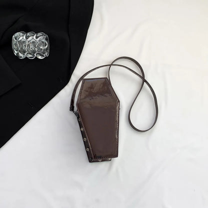 Women Coffin Satchel Purse Cartoon Gothic Coin Purse Strap Adjustable Casual Spider Coffin Bag