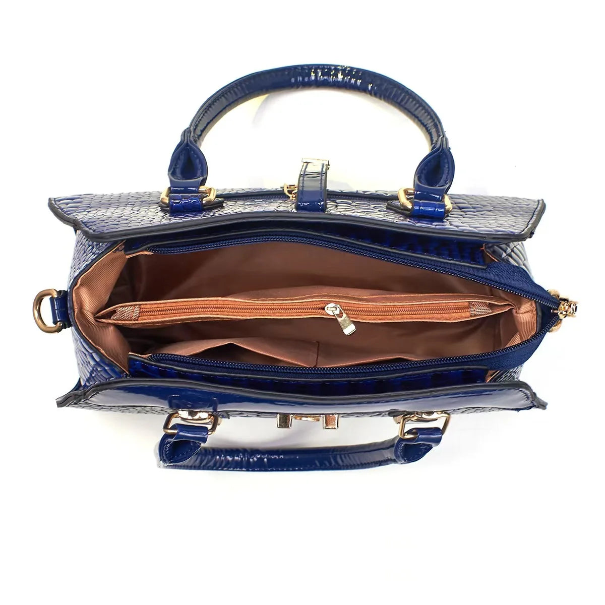 Luxury Brand Crocodile Women Tote Bag Bright Leather Women Handbag Purse