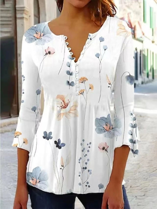 Fashion Elegant Woman Shirt Casual Loose Shirt Woman Temperament Short Sleeve Blouse Top Holiday Weekday