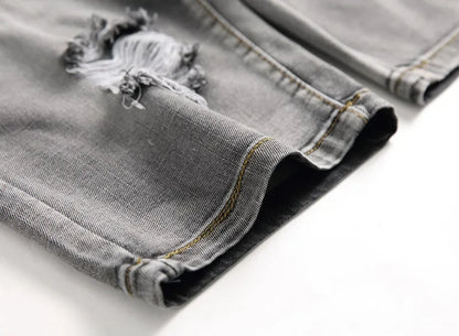 Men's Jeans Trend Denim Shorts Stretch Slim Hip Hop Classic