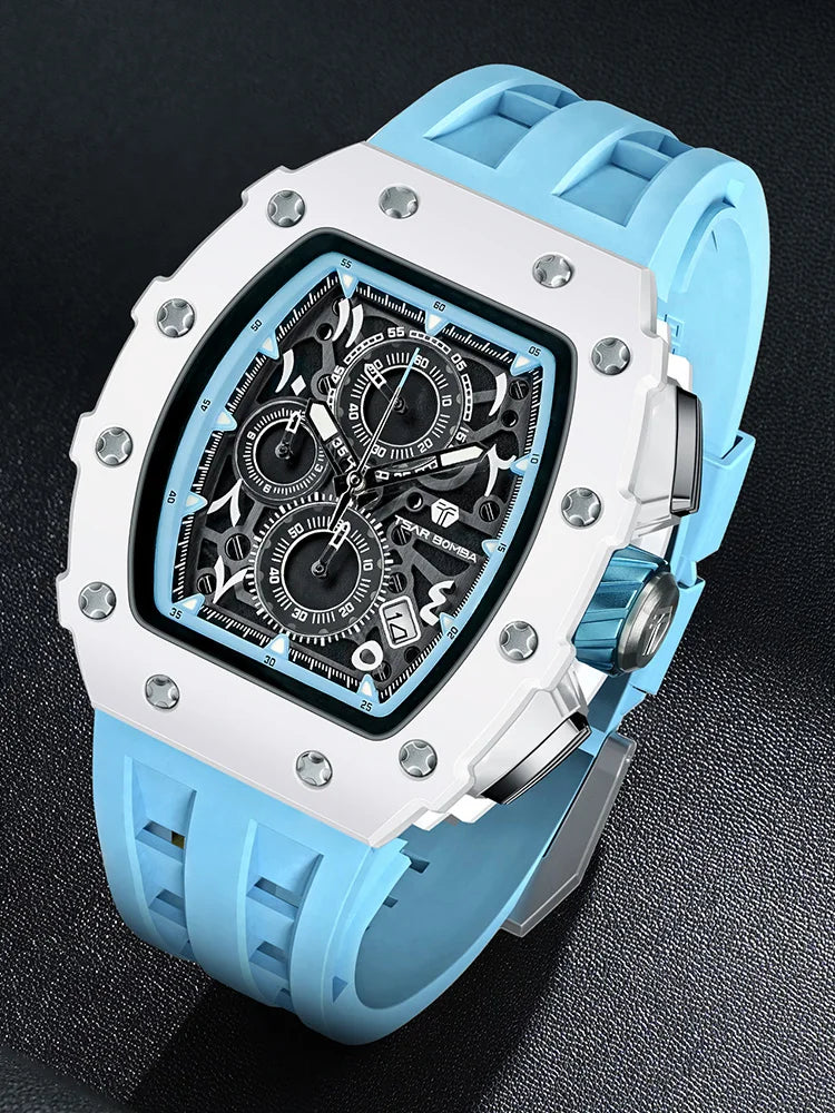 Luxury Brand Tonneau Design Waterproof Clock Stainless Steel Wristwatch Rectangle