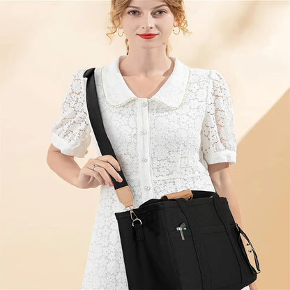 Women's Bag Canvas Large Capacity Multi Tote Handbag Layer Function Crossbody Bag