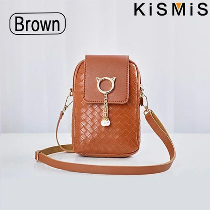 Fashion Women Mini PU Leather Crossbody Shoulder Bag Casual Mobile Phone Wallet Cute Handbag for Girls