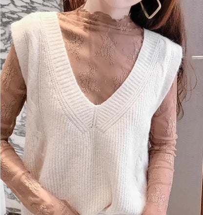 Hollow Out Mesh T-Shirt Transparent Mesh female Tops Long sleeve Basic Shirts SeeThrough Turtleneck