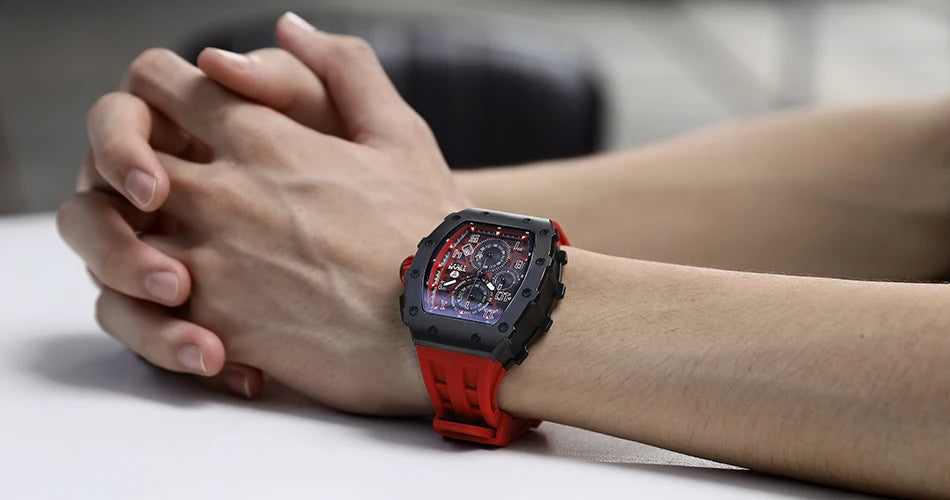 Luxury Brand Tonneau Design Waterproof Clock Stainless Steel Wristwatch Rectangle