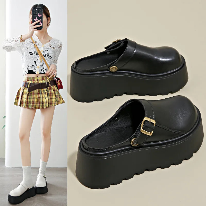 Thick Slippers Casual Shoes 1 Slip-on Baotou Half Slip-on Shoes