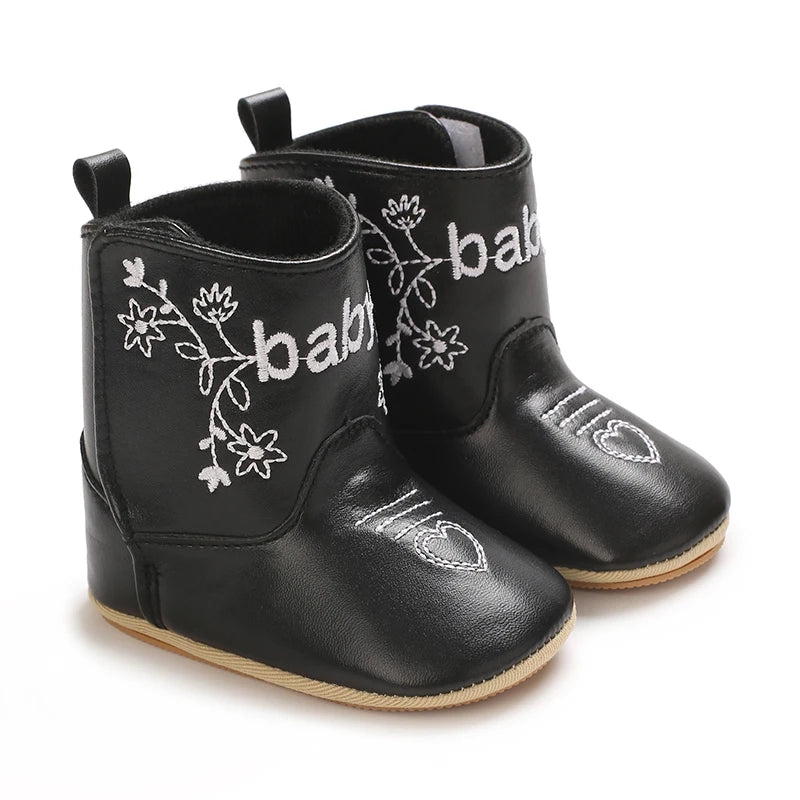 Baby Boots Made Of Soft PU and High-quality Cotton Short Boots With Rubber Soles and Anti Slip Baby