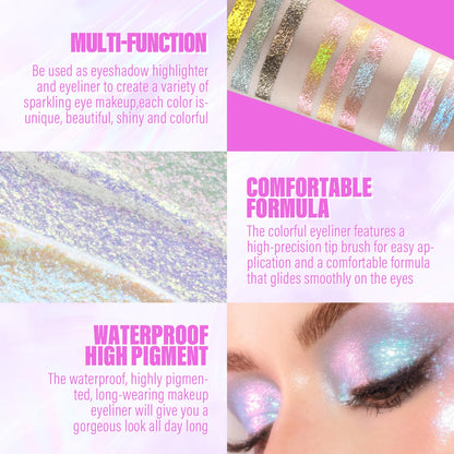 3 Pcs Duochrome Eyeshadow Liquid Set High Pigment Waterproof