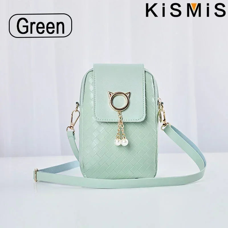 Fashion Women Mini PU Leather Crossbody Shoulder Bag Casual Mobile Phone Wallet Cute Handbag for Girls