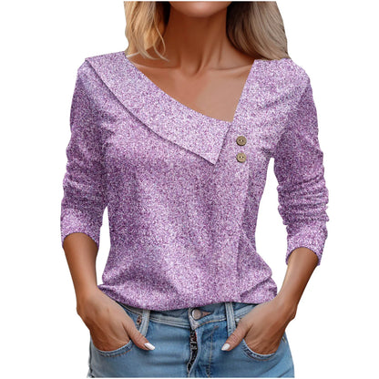 T Shirt For Women Fashion Long Sleeve Top White Floral Print Shirt