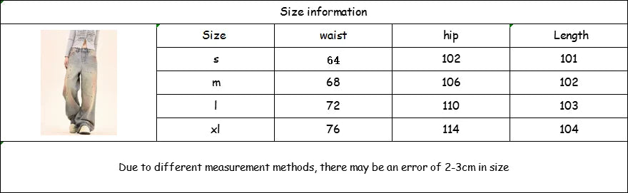 American Fashion Tie-Dye Graffiti Straight Leg Wide Jeans Straight Leg Loose Jeans Hip-hop Street Baggy Jeans