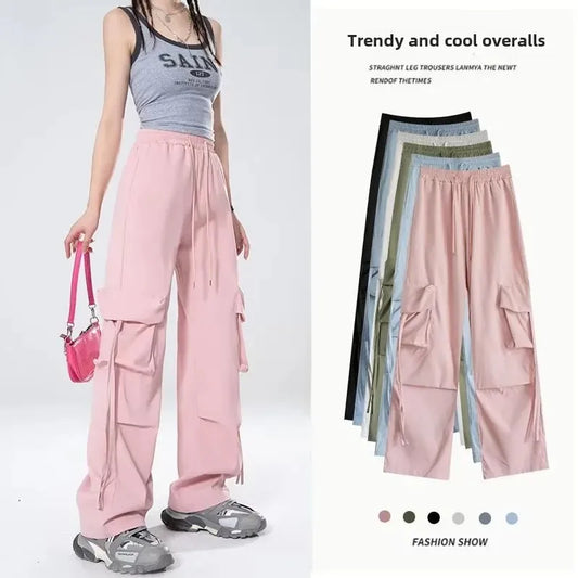 High-Waisted Cargo Pants Sweatpants Umbrella Design For Women