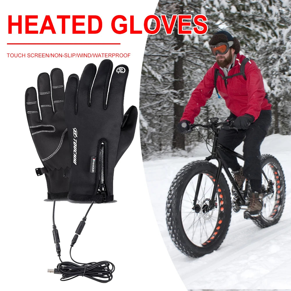 Heated Gloves Eletric Thermal Heat Gloves Skiing Snowboarding Hunting Fishing Waterproof Heated Rechargeable Gloves