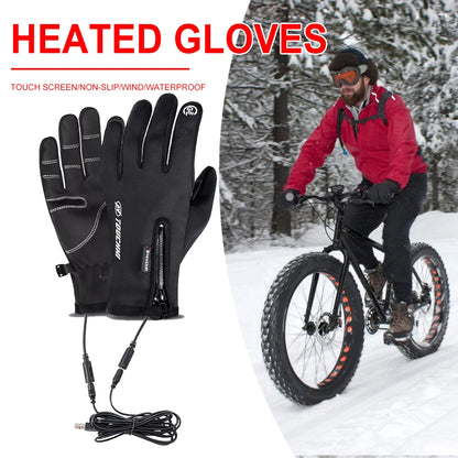 Heated Gloves Eletric Thermal Heat Gloves Skiing Snowboarding Hunting Fishing Waterproof Heated Rechargeable Gloves