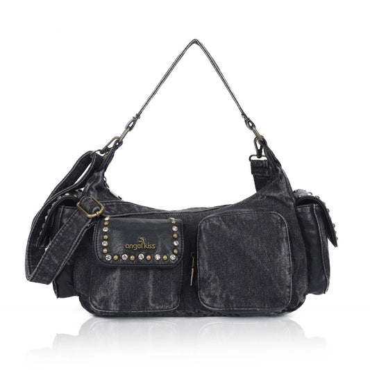 Women's Denim Bag Y2K Vintage Blue Jean Purse and Handbags Crossbody Wallet Large Capacity Baguette Bag Blue / 30cmx15cmx10cm Blue / 30cmx15cmx10cm-