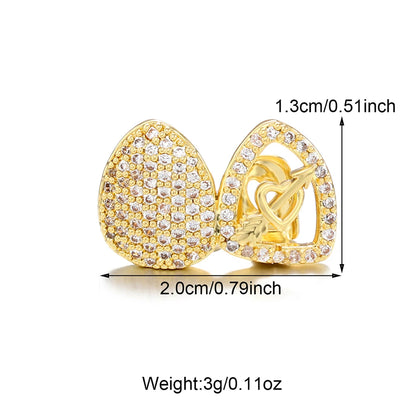 1PCS Hip Hop Single Teeth Grillz For Men Women Gold Silver Color Copper Grillz