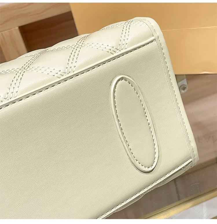Light luxury brand hand-held large capacity tote bag diamond grid single shoulder diagonal cross bag