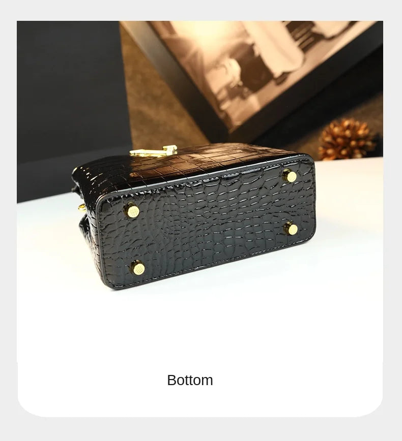 Crocodile Pattern Leather Handbag Luxury Fashion Small Shoulder Messenger Bag Portable Crossbody Shell Bags